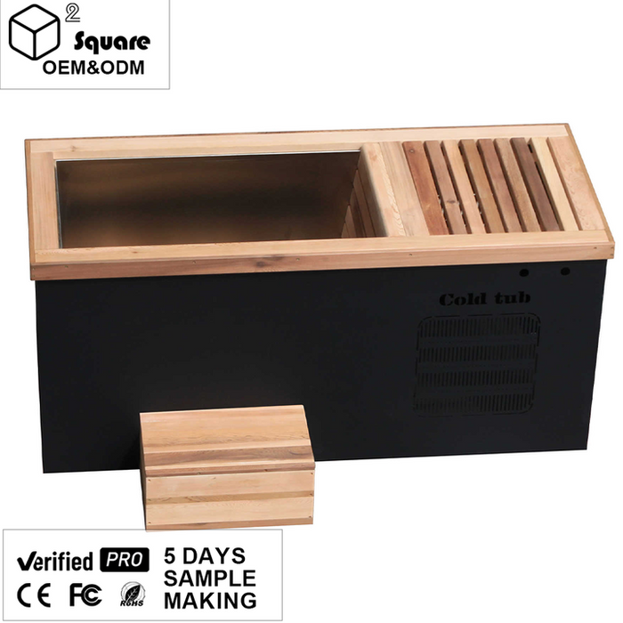 Cedar & Stainless Steel Outdoor Ice Bath Tub Cold Plunge With Chiller and Filter